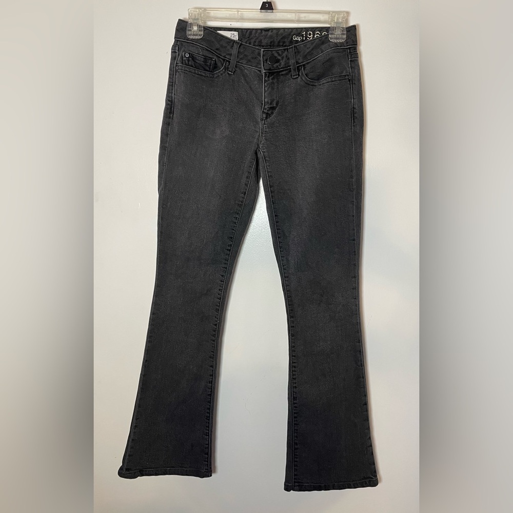 Women's Gap 1969 curvy washed Black grey Jeans denim 25 reg